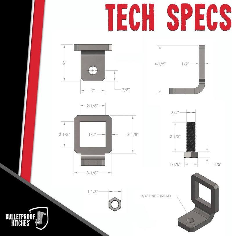 BulletProof Hitches - 2" Anti Rattle Hitch Clamp - Anti Rattle Hitch Tightener for 2 Inch Hitches - Hitch Stabilizer with Black Textured Powder Coat - Image 5